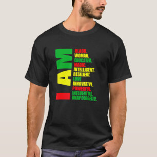 Camiseta Sou Uma Mulher Negra Educada Melanina História Neg