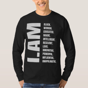Camiseta Sou uma mulher negra história educada de negra.