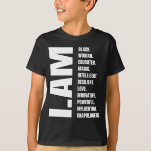Camiseta Sou uma mulher negra história educada de negra.