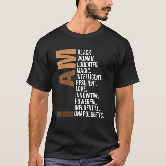Camiseta Sou uma mulher negra História negra Mês sem descul (Frente)