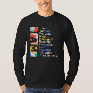 Camiseta Sou Uma Mulher Negra Linda Unapo Influente Da Magi