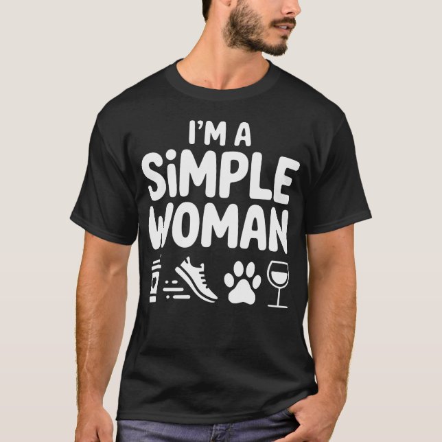 Camiseta SOU UMA Mulher Simples - Café Cães Correndo Vinho (Frente)