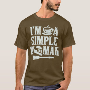 Camiseta Sou uma mulher simples motocicleta andando de bici