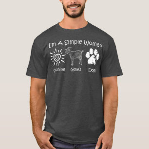 Camiseta Sou Uma Mulher Simples Que Ama Cabra E Cachorro
