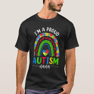 Camiseta Sou uma Nana Orgulhosa do Autismo Coração Amor Con