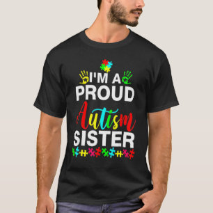 Camiseta Sou Uma Orgulhosa Irmã do Autismo Mulheres Meninas