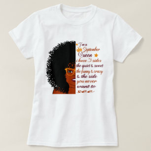 Camiseta Sou uma rainha de setembro, tenho três filhos da