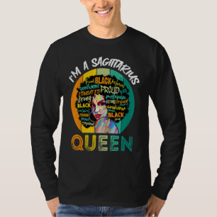 Camiseta Sou Uma Rainha Sagitário Melanina Mulheres Negras
