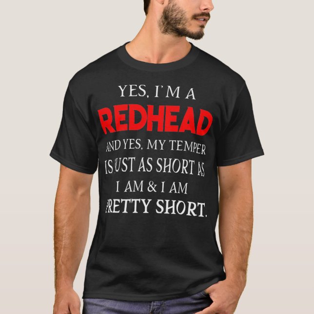 Camiseta Sou uma Ruiva e meu temperamento é curto  (Frente)