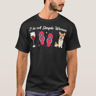 Camiseta Sou Uma Simples Mulher Sacudir De Vinho Pembroke C