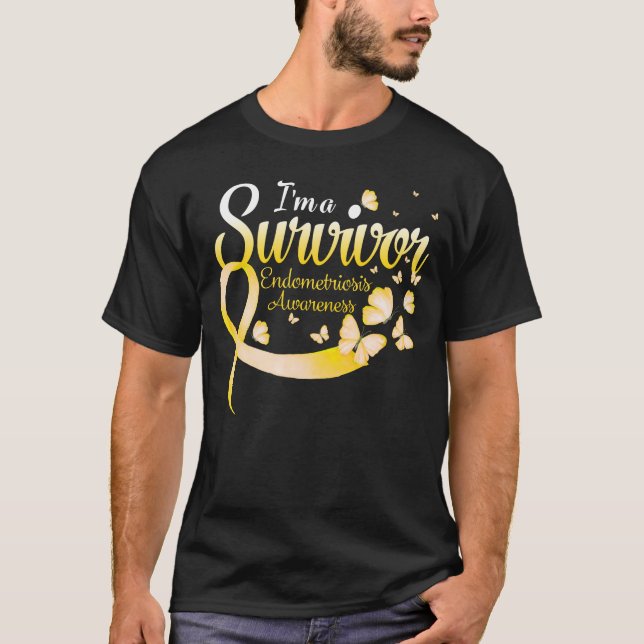 Camiseta Sou uma sobreviva Endometriose Sensibilização Borb (Frente)