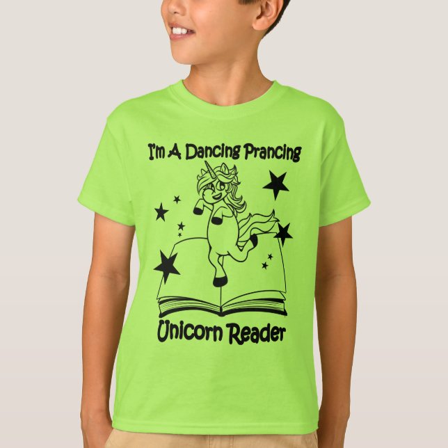 Camiseta Sou uma T-Shirt Unicorn Reader dança - BL (Frente)
