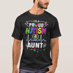 Camiseta Sou Uma Tia Orgulhosa do Autismo Coração
