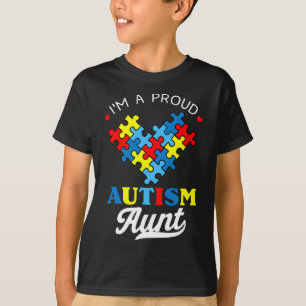 Camiseta Sou Uma Tia Orgulhosa do Autismo Coração de Consci