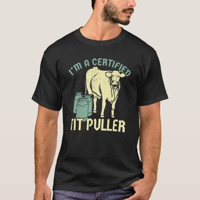 Camiseta Sou uma Vida de Fazendeiro de Vaca Certificada que (Frente)