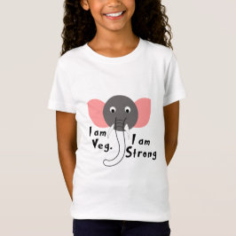 Camiseta Sou Veg, sou Forte Elefante, Crianças de Animais