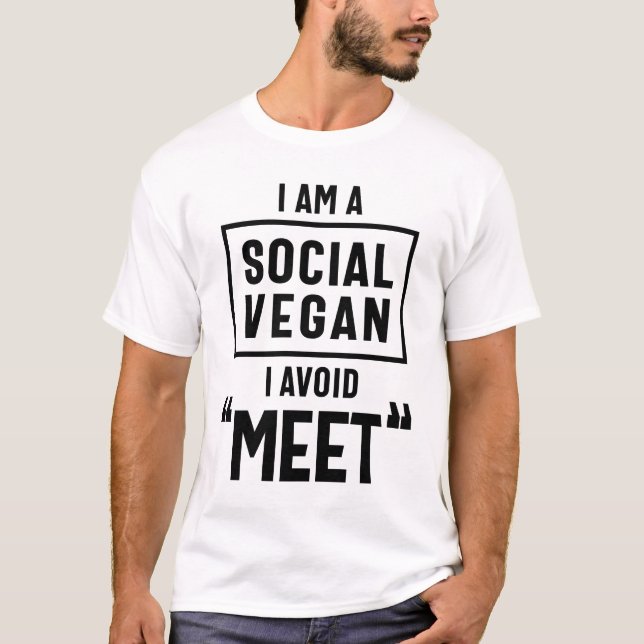 Camiseta Sou Vegan Social Evite Encontrar Presente Vegetari (Frente)