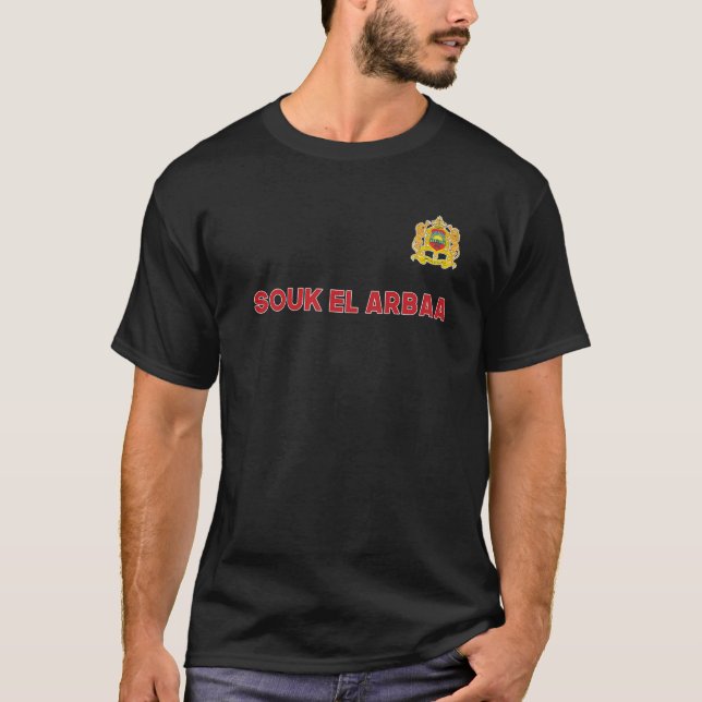 Camiseta Souk El Arbaa — Bandeira Nacional do Marrocos Embl (Frente)