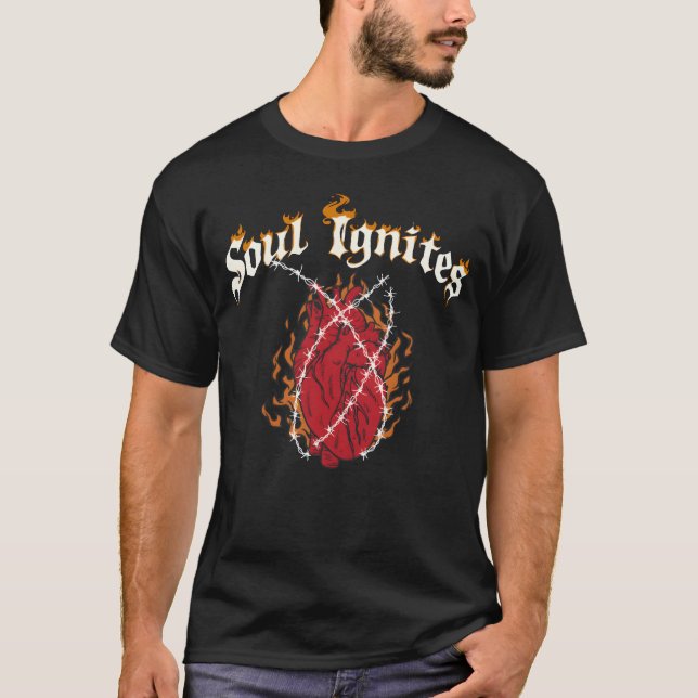 Camiseta Soul Ignites Fire Heart Rock gift (Frente)