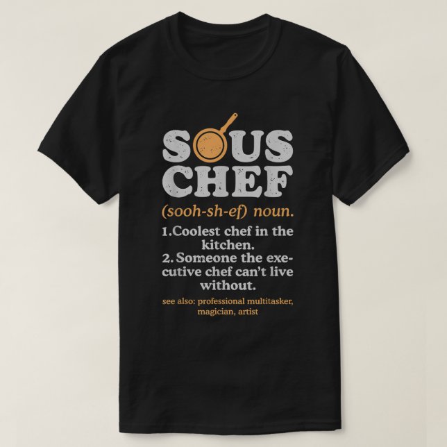 Camiseta Sous Chef Noun Definition Funny Cooking Term Men W (Frente do Design)