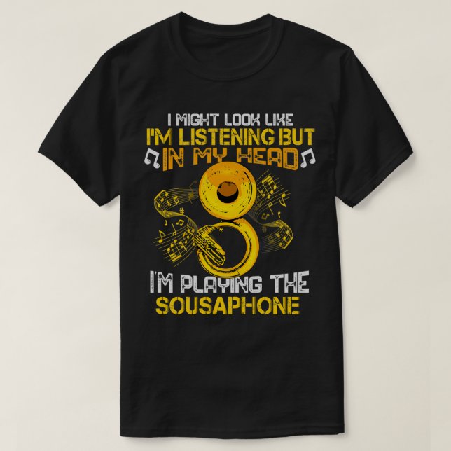 Camiseta Sousaphone Player Marching Band Gift Men Tuba Sous (Frente do Design)