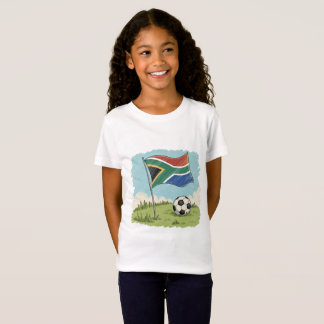 Camiseta South Africa flag and soccer ball