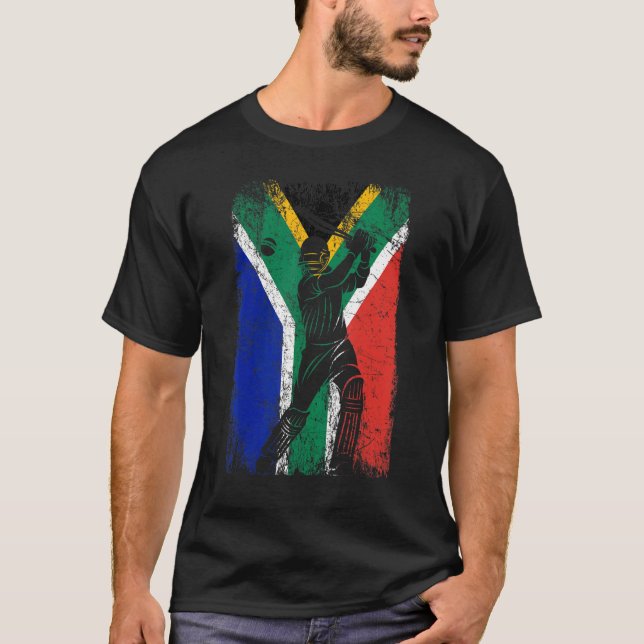 Camiseta South Africa Flag Cricket Fan Player Coach (Frente)