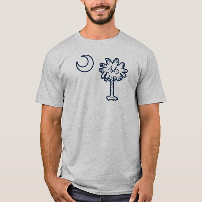Camiseta South Carolina Flag Palm Tree Bike (Frente)