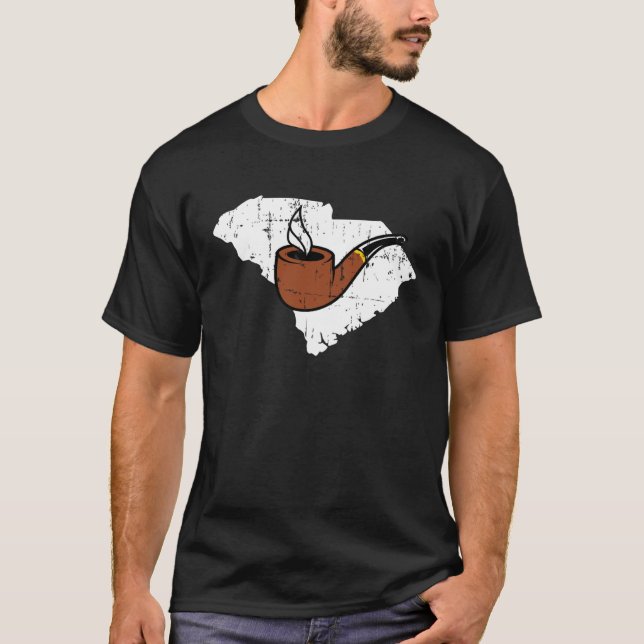 Camiseta South Carolina Tobacco Pipe Smoking Hobby Briar Pi (Frente)
