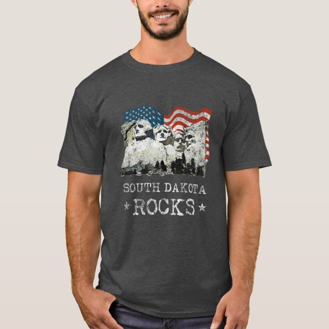 Camiseta South Dakota recordação veneno Mt. Rushmore (Frente)