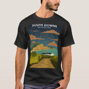 Camiseta South Downs National Park Vintage Retro Mínimo Tr