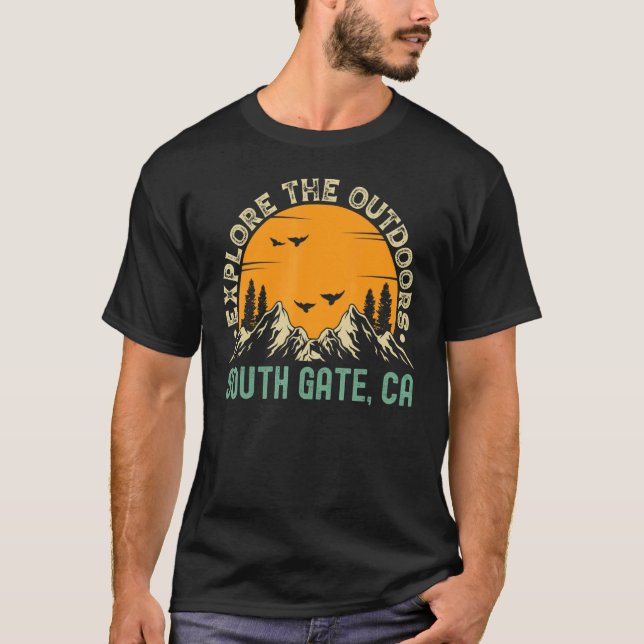 Camiseta South Gate California Explora O Exterior (Frente)
