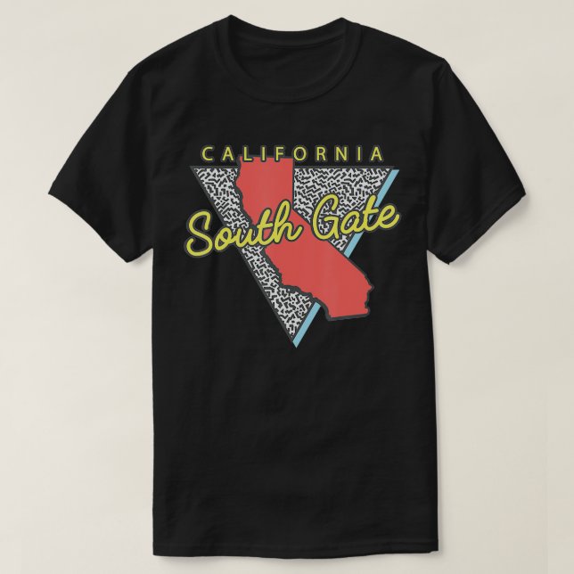 Camiseta South Gate California Retro Triangle CA (Frente do Design)