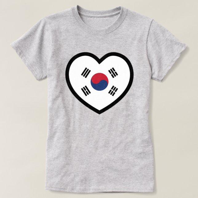 Camiseta South Korea Flag Heart (Frente do Design)