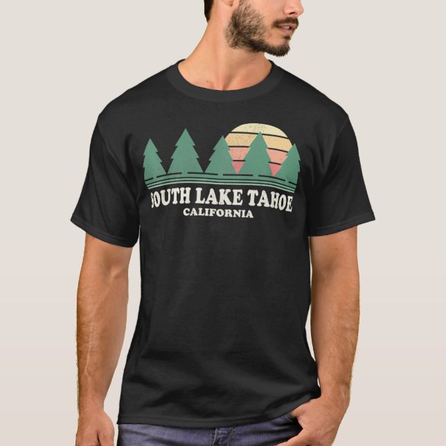 Camiseta South Lake Tahoe CA Vintage Throwback Tee Retro 70 (Frente)