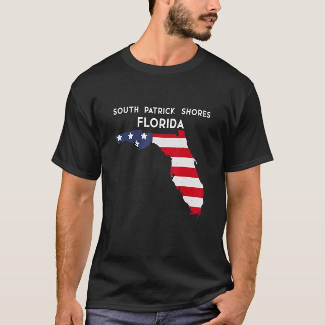Camiseta South Patrick Shores Florida EUA State America Tra (Frente)