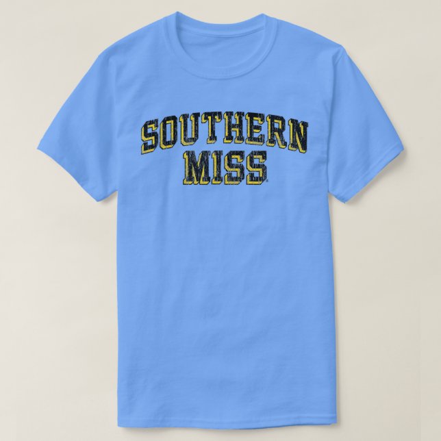 Camiseta Southern Mississippi Golden Eagles Retro Arch Bloc (Frente do Design)