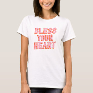 Camiseta Southern Snark: Abençoe seu coração (rosa e laranj