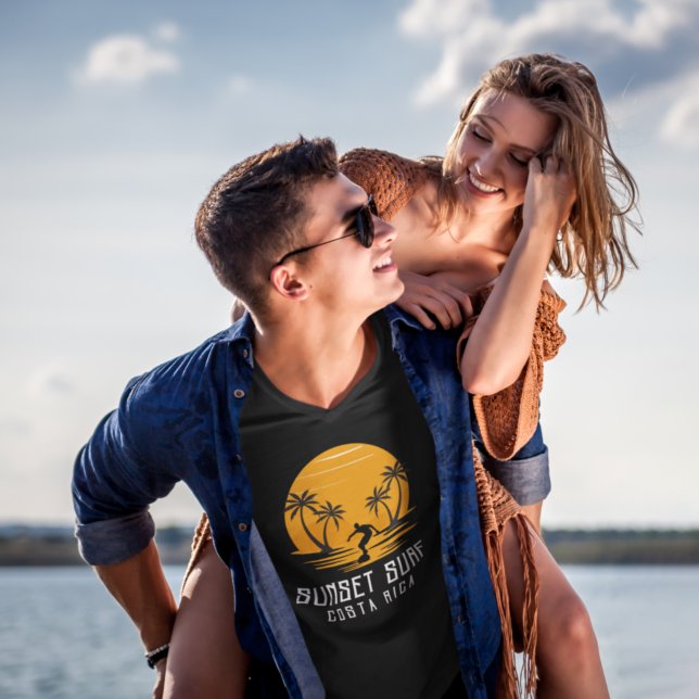 Camiseta Souvenir Surf Sunset Costa Rica (Criador carregado)