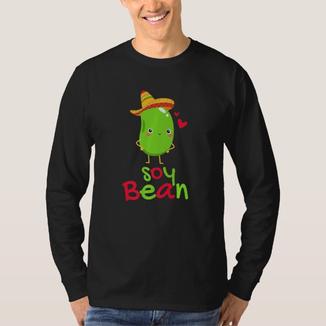 Camiseta Soy Bean Vegan Pun I Am Bean Sombrero Foodie (Frente)