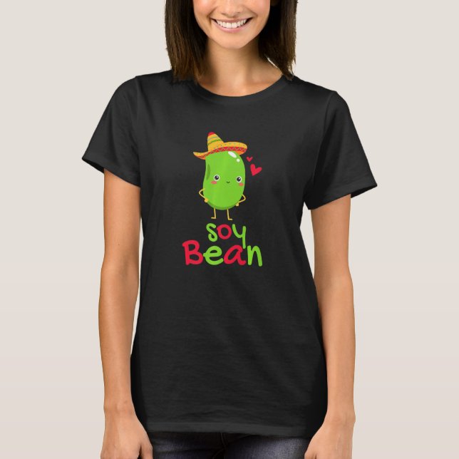 Camiseta Soy Bean Vegan Pun I Am Bean Sombrero Foodie (Frente)