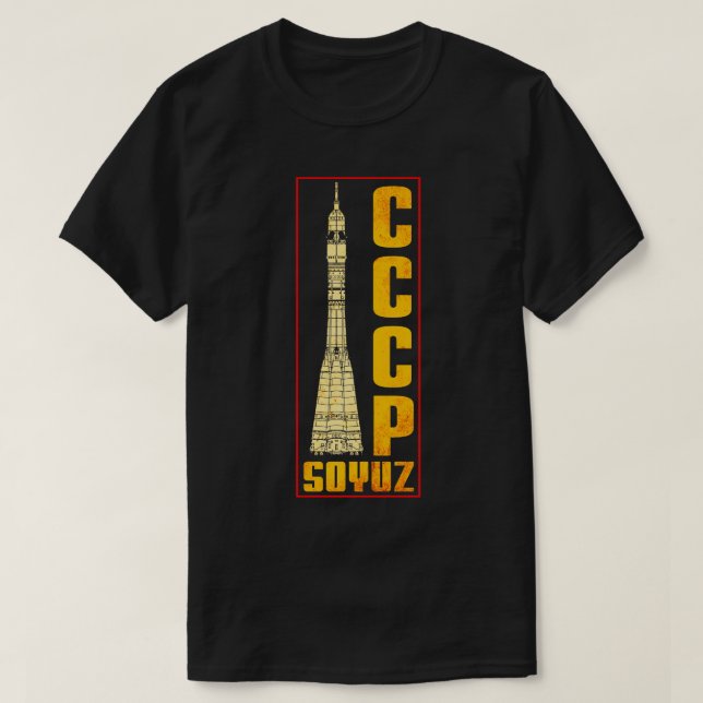 Camiseta Soyuz Rocket União Soviética (Frente do Design)