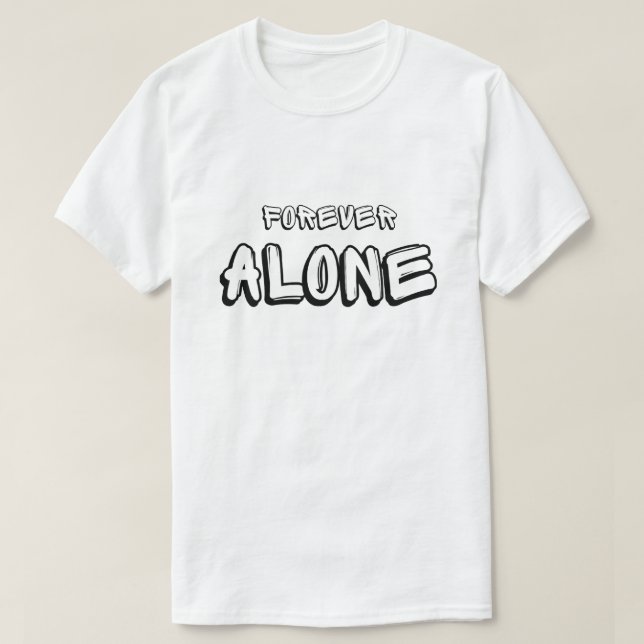 Camiseta Sozinho Engraçado/Humorável (Frente do Design)