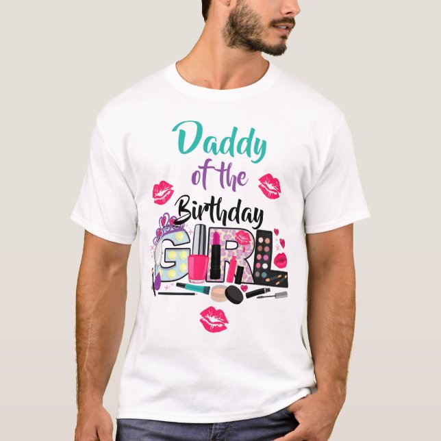 Camiseta Spa Invente Pai da Garota de Aniversário (Frente)