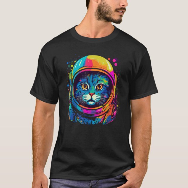 Camiseta Space Astronaut Cat  Men Women Kids Space Cat (Frente)