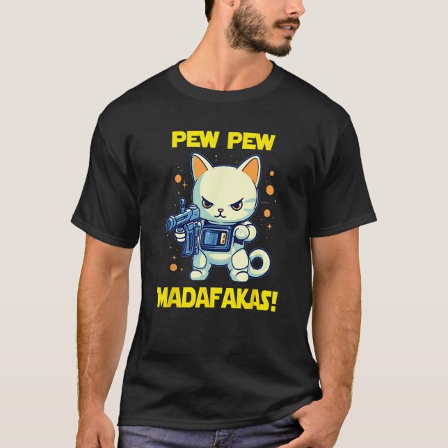 Camiseta Space Astronaut Pew Madafakas Maneki Neko Cat 1 (Frente)