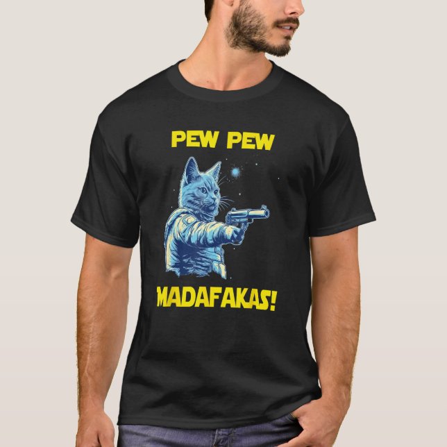 Camiseta Space Astronaut Pew Madafakas Nebelung Cat 2 (Frente)