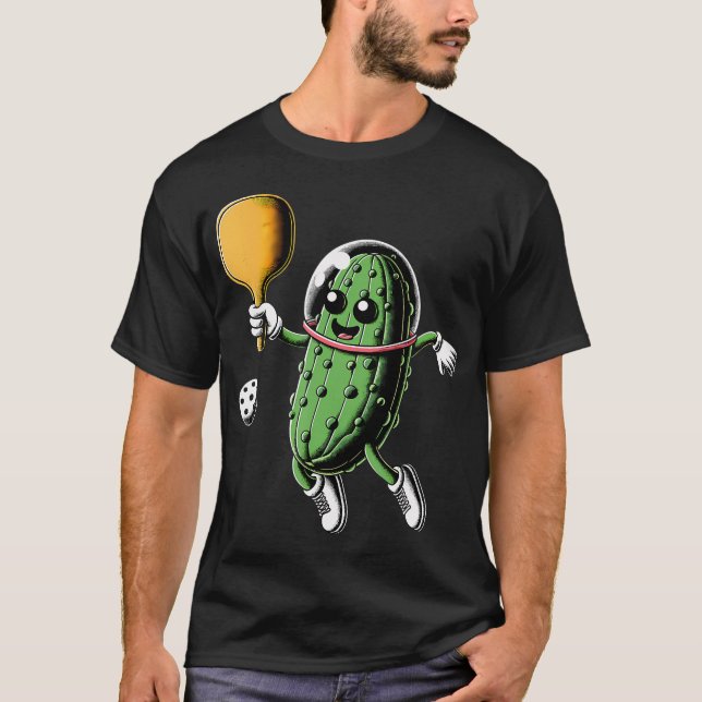 Camiseta Space Astronaut Pickle Playing Pickleball Pickle B (Frente)