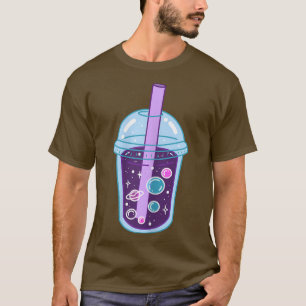 Camiseta Space Boba Tea Bubble Tea Anime Japonês Kawaii Cu