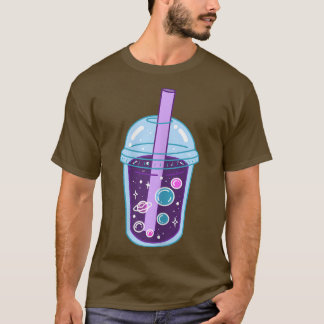 Camiseta Space Boba Tea Bubble Tea Anime Japonês Kawaii Cu